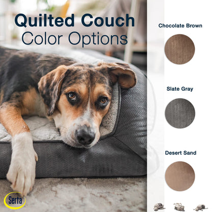 Serta Orthopedic Quilted Couch Dog Bed for Pets