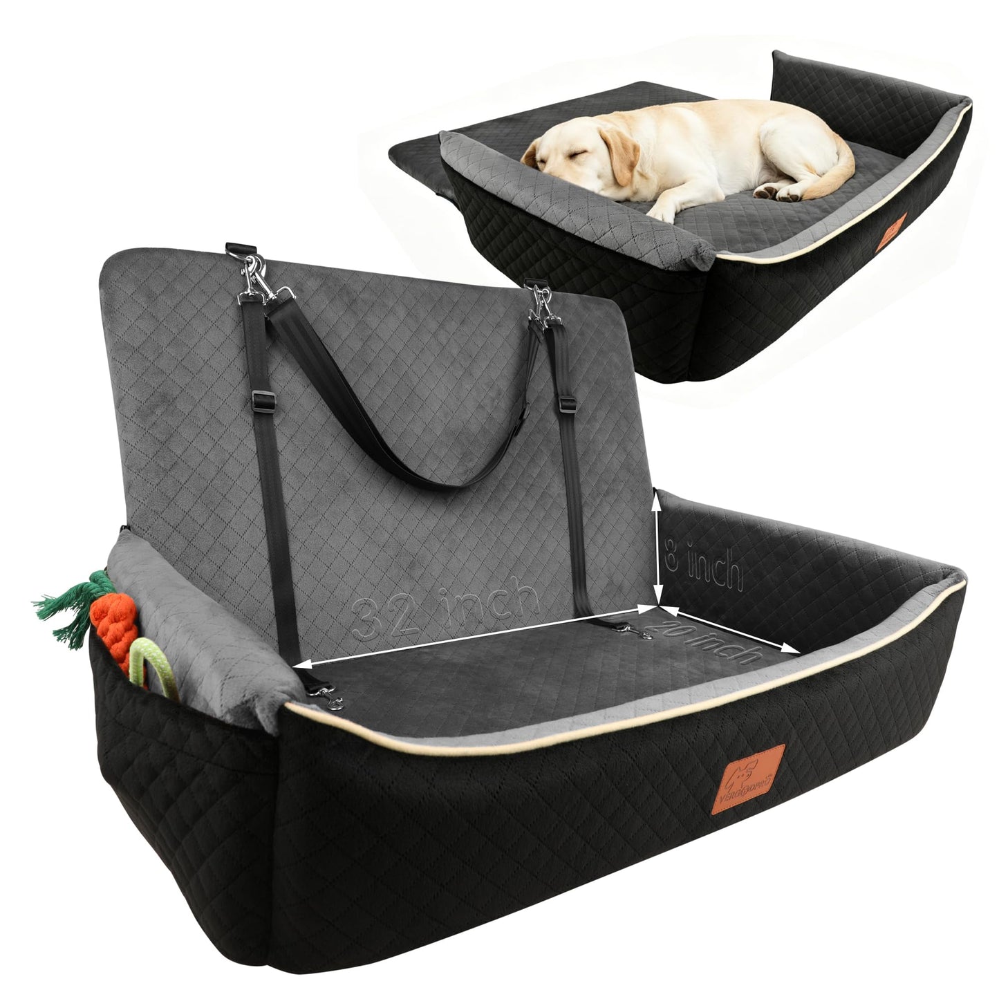 Dog Travel Car Seat-Bed for Medium&Large Pets