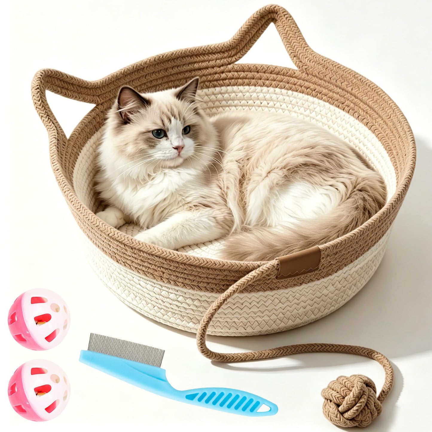 Handwoven Cat Basket Bed with Cozy Indoor Design