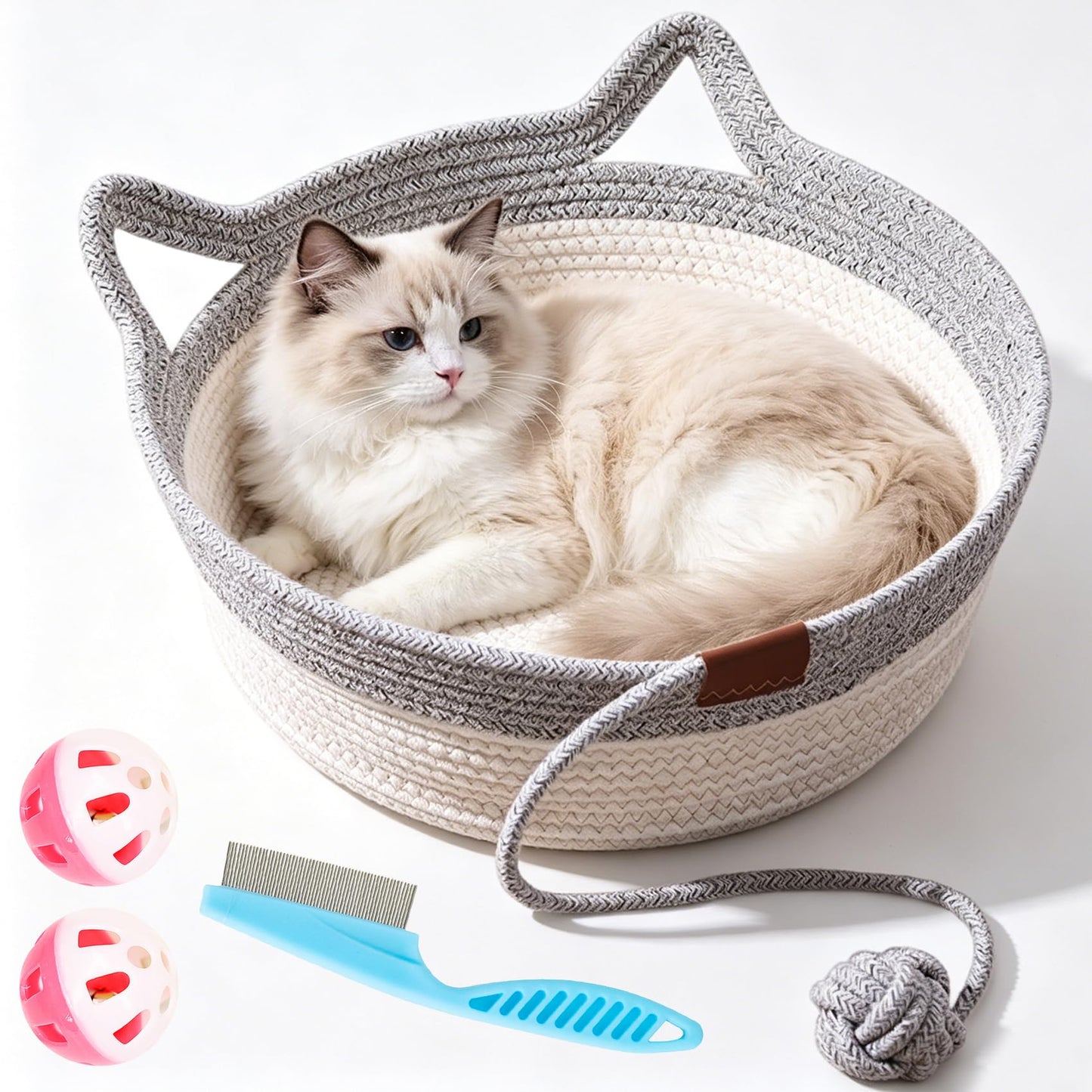 Handwoven Cat Basket Bed with Cozy Indoor Design