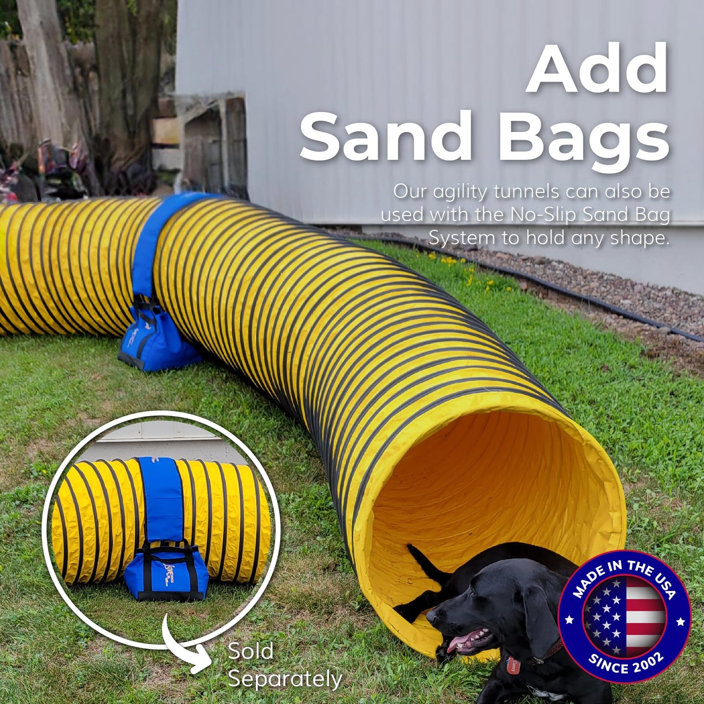 ActiveDogs Dog Agility Tunnel, Heavy Duty Dog Training Equipment, 20 ft
