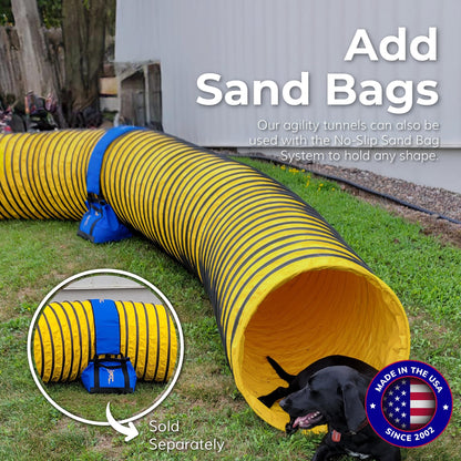 ActiveDogs Dog Agility Tunnel, Heavy Duty Dog Training Equipment, 20 ft