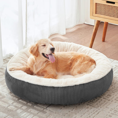 Luxury Calming Dog Bed with Soft Plush Faux Fur