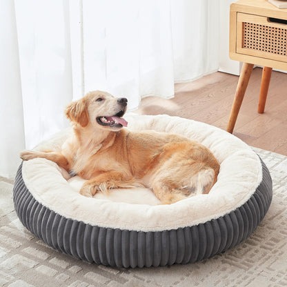 Luxury Calming Dog Bed with Soft Plush Faux Fur